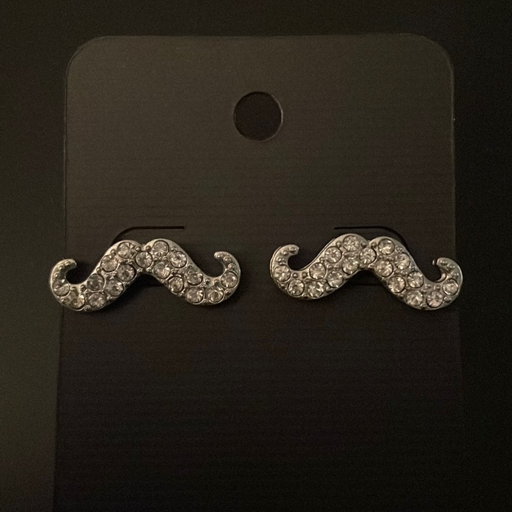 Mustache Stud Earrings